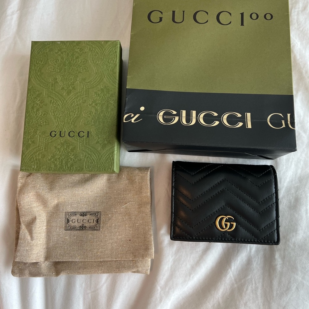Black GG Marmont card case wallet